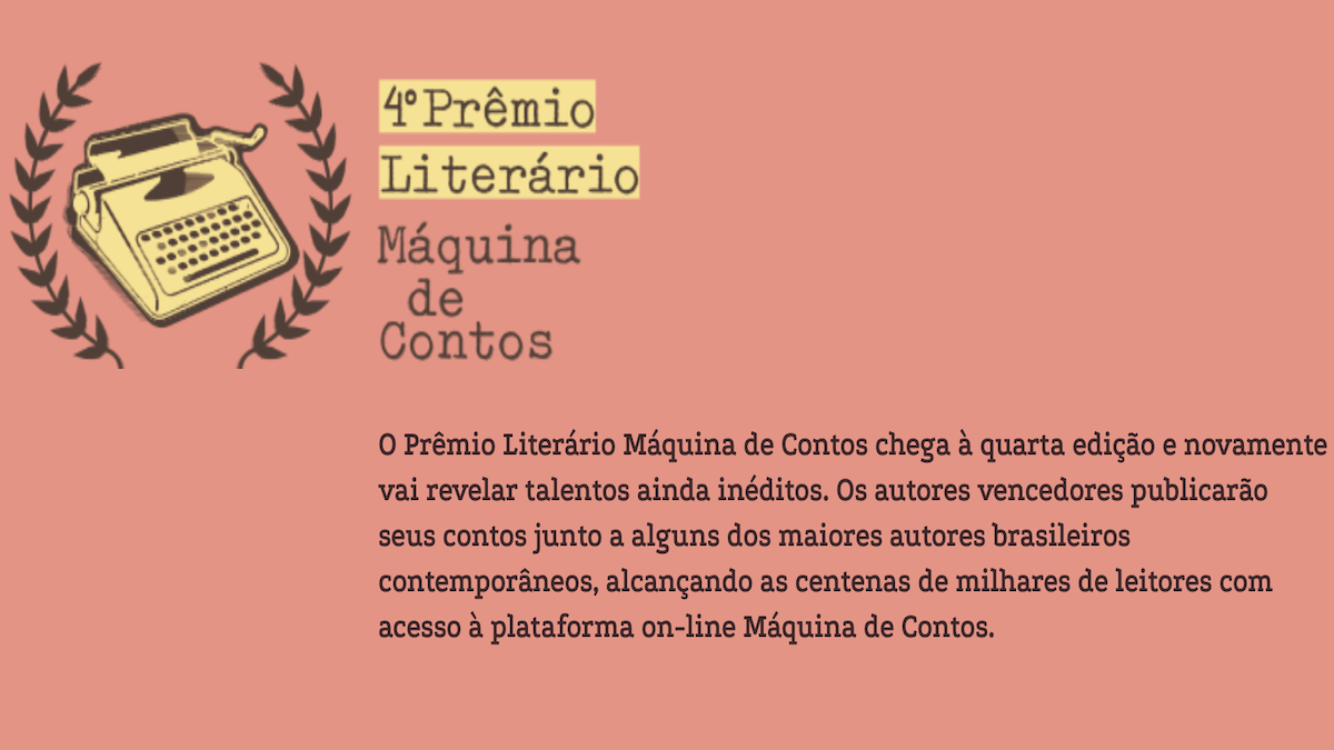 Inscrições abertas para o Prêmio Literário Máquina de Contos